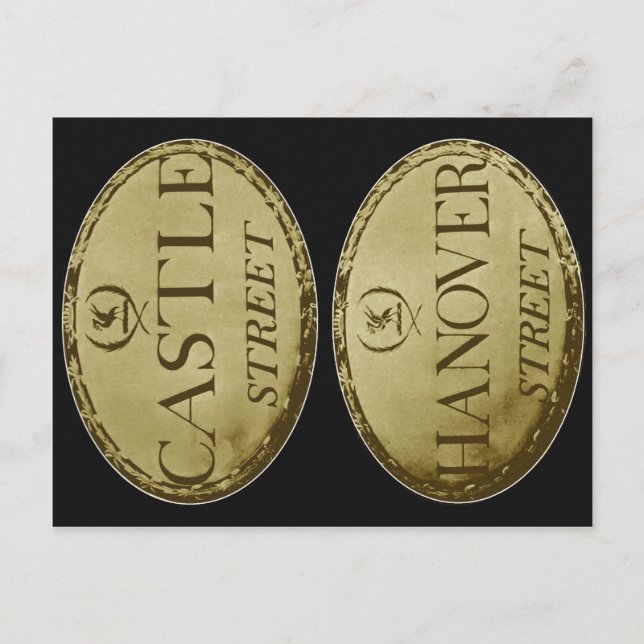 Liverpool Street Signs : Circa tidigt 1800s Vykort (Framsida)