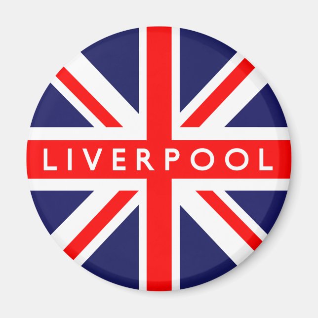 Liverpool UK Flagga Magnet (Framsidan)