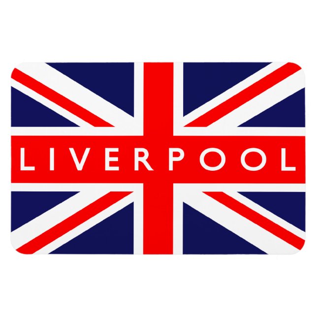 Liverpool UK Flagga Magnet (Horisontell)