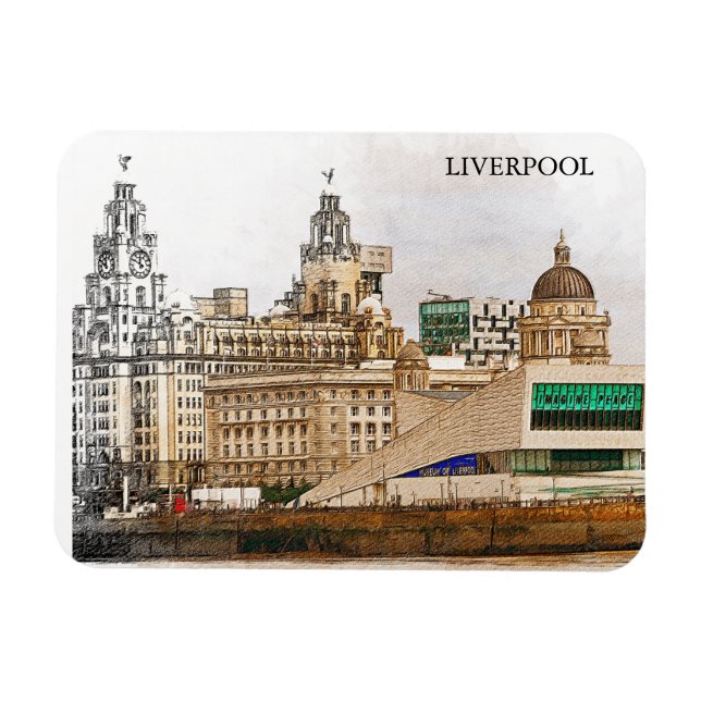 Liverpool United Kingdom City View Magnet (Horisontell)