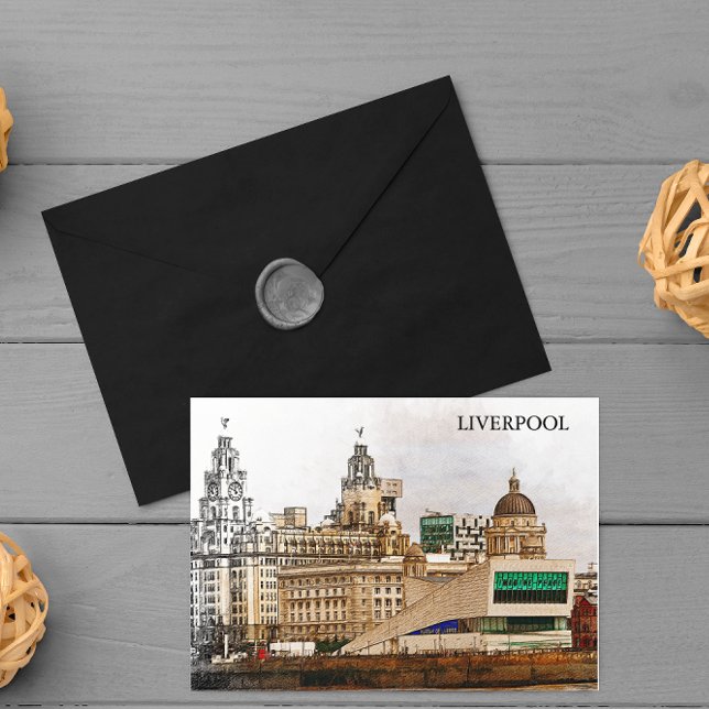Liverpool United Kingdom City View Vykort (liverpool england uk postcard)
