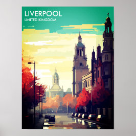 Liverpool United Kingdom Travel Postcard Poster