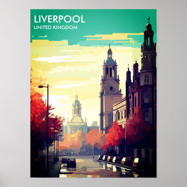 Liverpool United Kingdom Travel Postcard Poster (Framsidan)