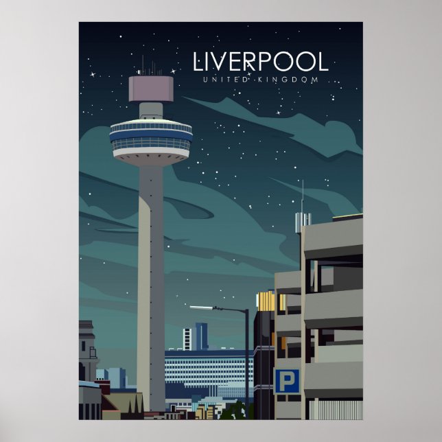Liverpool United Kingdom Vintage resor Poster (Framsidan)
