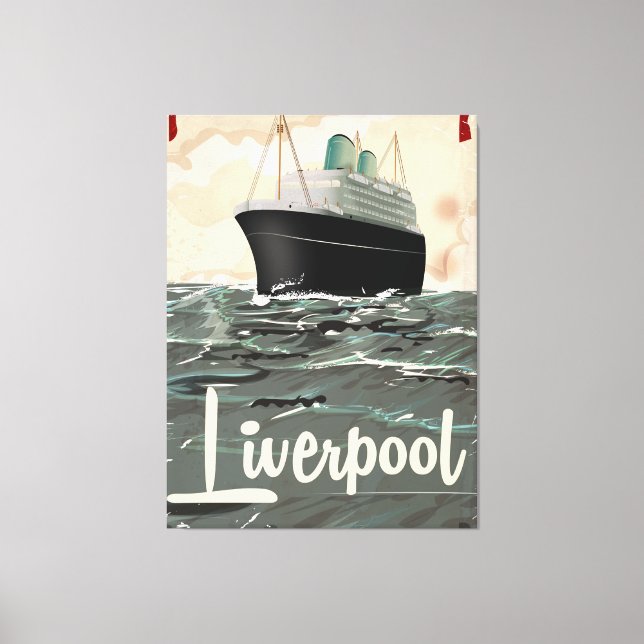 Liverpool Vintage Resemalmanackaffisch Canvastryck (Framsida)