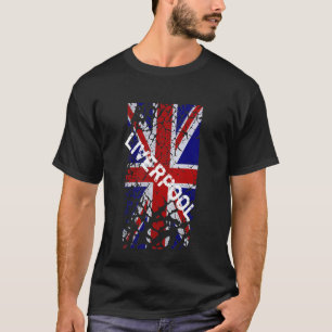 Liverpool vintageskalning målar facklig jackflagg tee