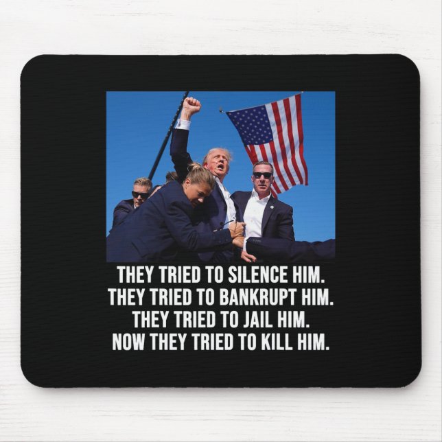 Lives Donald Trump Mugg Shot - aldrig överlämnande Musmatta (Framsidan)