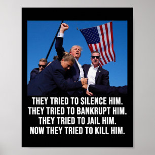 Lives Donald Trump Mugg Shot - aldrig överlämnande Poster