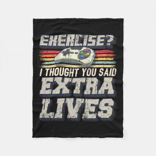 Lives Funny Video Game Controller Retro Gamer Boys Fleecefilt (Framsidan)