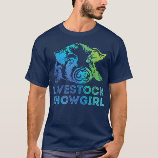 Livestock Showgirl Showing Pigs At The Fair4078  T Shirt