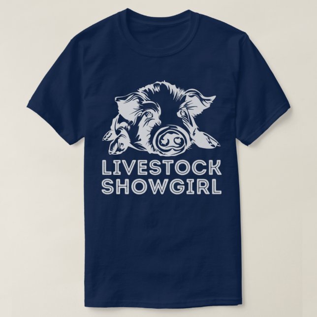 Livestock Showgirl Showing Pigs At The Fair Premiu T Shirt (Design framsida)