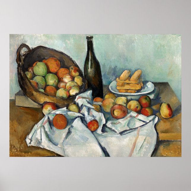 Livet Apples Basket Cezanne Painting Art Poster (Framsidan)