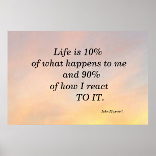 LIVET ÄR 10% JOHN MAXWELL MOTIVATIONAOL POSTER