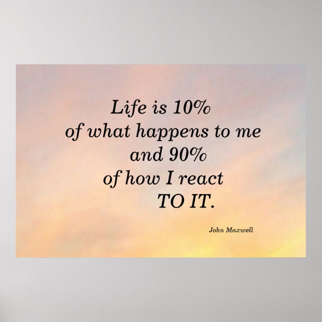 LIVET ÄR 10% JOHN MAXWELL MOTIVATIONAOL POSTER (Framsidan)