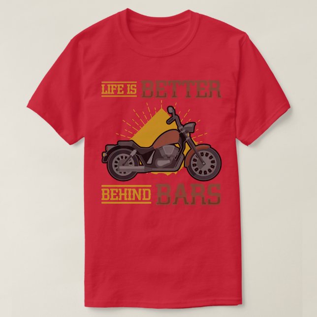 Livet är bättre än Pub Chopper-motorcyklar T Shirt (Design framsida)