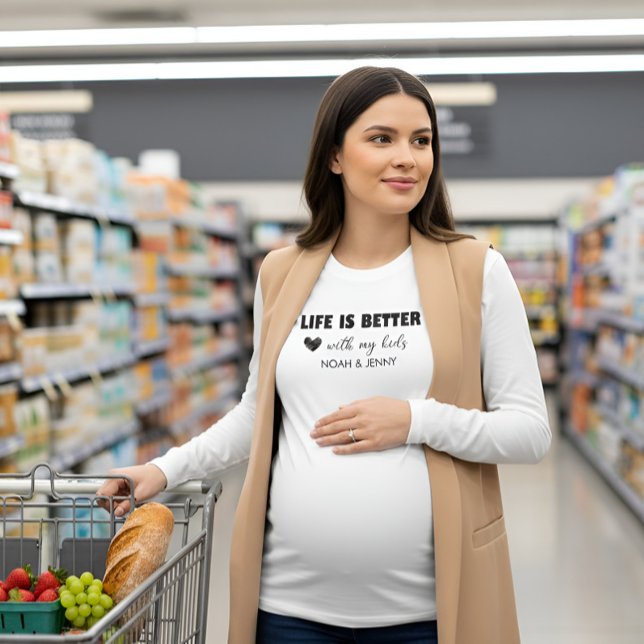 Livet är bättre anpassningsbar med Kid Namn T Shirt (Skapare uppladdad)