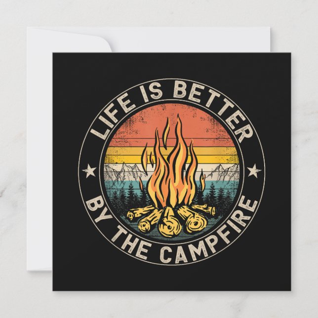 Livet är bättre av Campfire Camping Campfire Inbjudningar (Framsida)