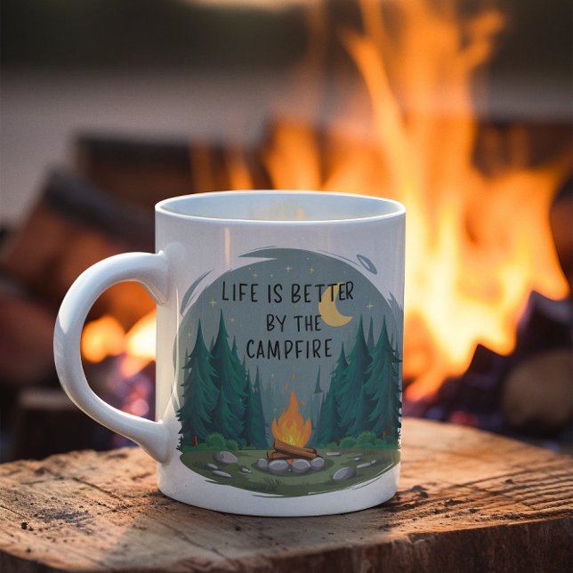 Livet är bättre av Campfire Camping Campfire Kaffemugg (Skapare uppladdad)