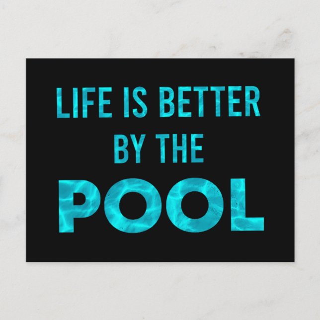 Livet är bättre av simmarsommaren i Bassäng Inbjudan Vykort (Framsida)