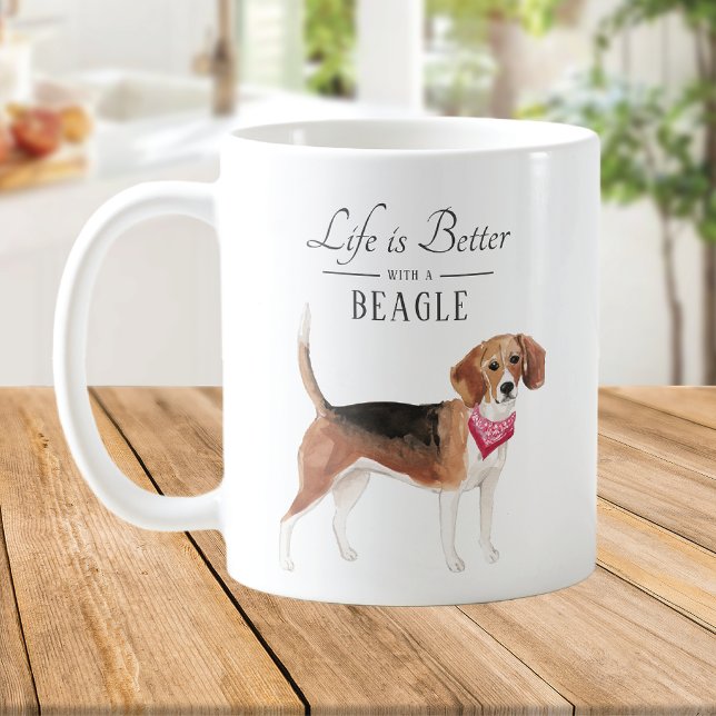 Livet är bättre Beagle Kaffemugg (Skapare uppladdad)