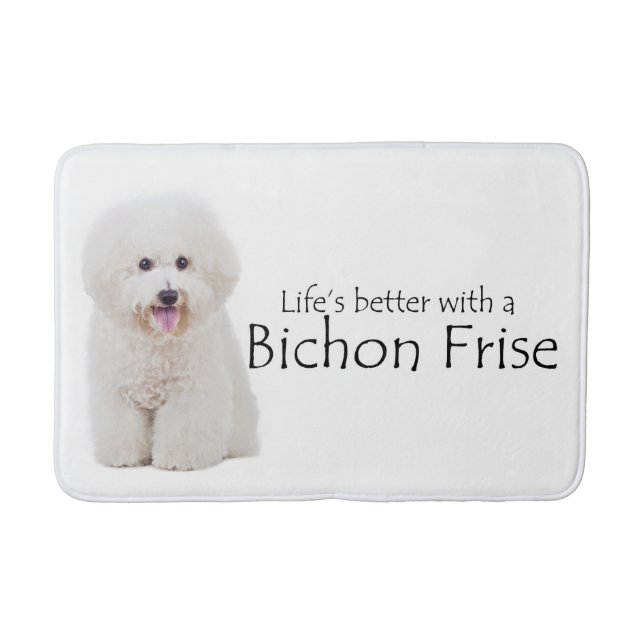 Livet är bättre Bichon Bath Mat Badrumsmatta (Framsidan)