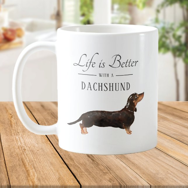 Livet är bättre Dachshund Kaffemugg (Skapare uppladdad)