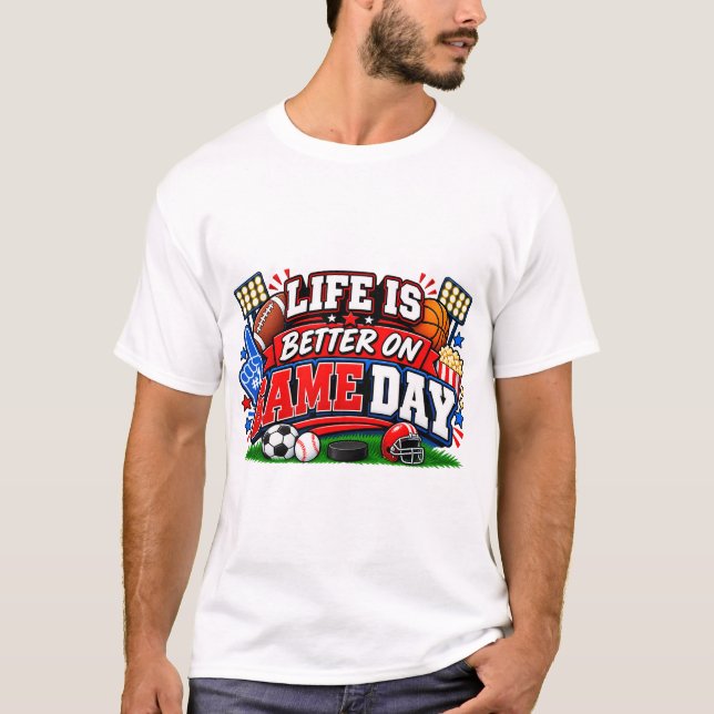 Livet är Bättre En Matchdag T Shirt (Framsida)
