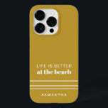 Livet är Bättre Familj Sommarlov Strand Guld<br><div class="desc">Träffa den sandiga stranden med din personliga telefonfodral med en figur. Har en söt slogan "Livet är bättre vid stranden". Lägg enkelt till ett namn för att göra det personligt,  unikt och en av en sort. Ändra enkelt bakgrundsfärgen genom att klicka på "Anpassa detta" knappen</div>
