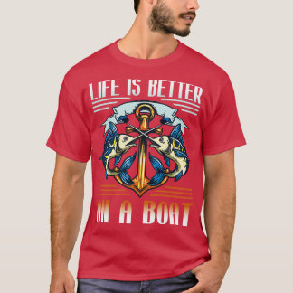 Livet är bättre för ett sjöfiskarynglat fiske t shirt