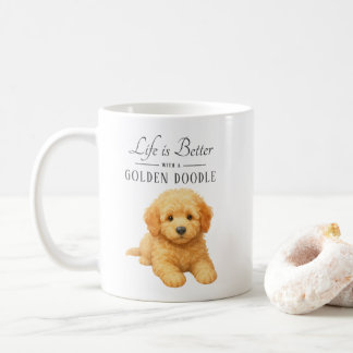 Livet är bättre Golden Doodle Kaffemugg