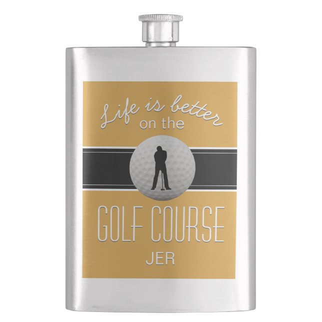 Livet är Bättre Golf Monogram Yellow Black Fickplunta (Framsidan)