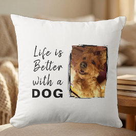 Livet är bättre hund 2 foto namn vit svart kudde