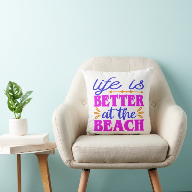 Livet är bättre i Beach Kudde (Stol)