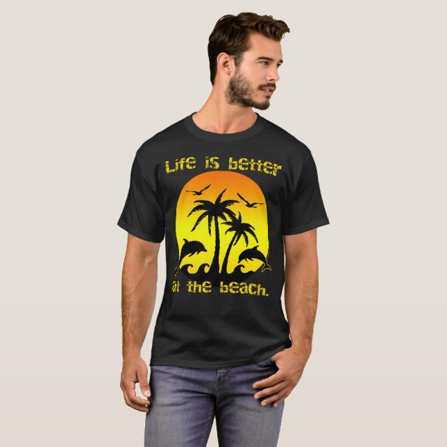 Livet är bättre i Beach T Shirt (Hel framsida)