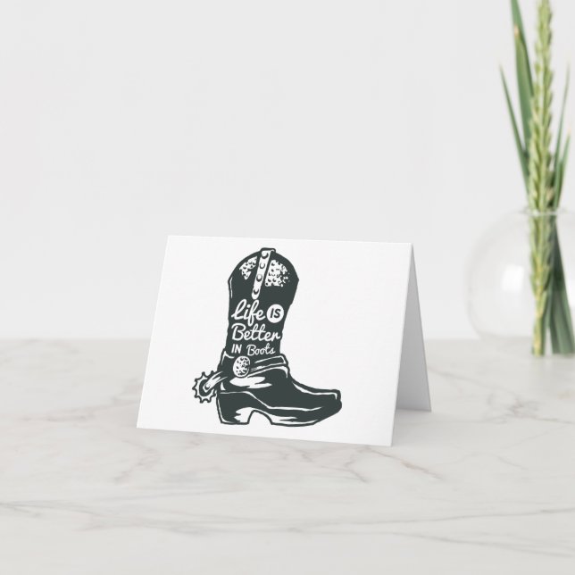 Livet är bättre i Boots, Cowboy Boots BLANK Kort (Framsida)