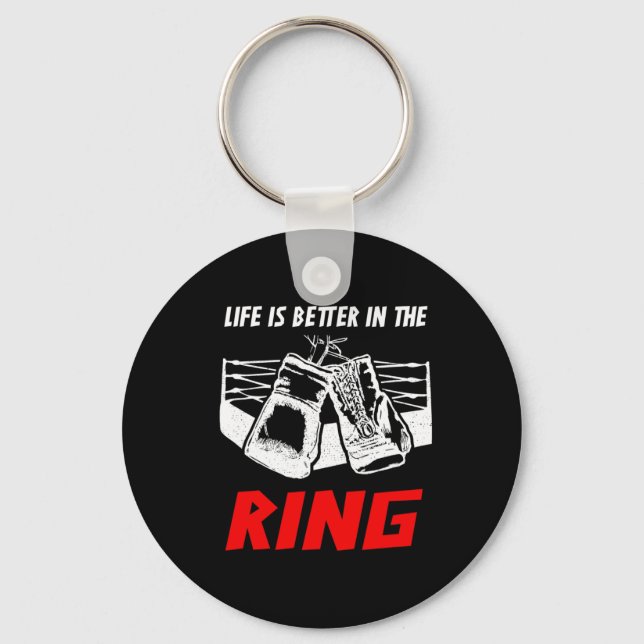 Livet är bättre i Boxing Apparel Ring - Boxer Nyckelring (Framsida)