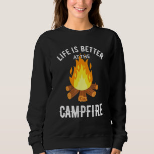 Livet är bättre i Campfire Camping Äventyr F T Shirt
