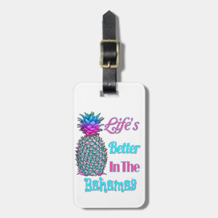 Livet är bättre i den tropiska ananas Bahamas Bagagebricka