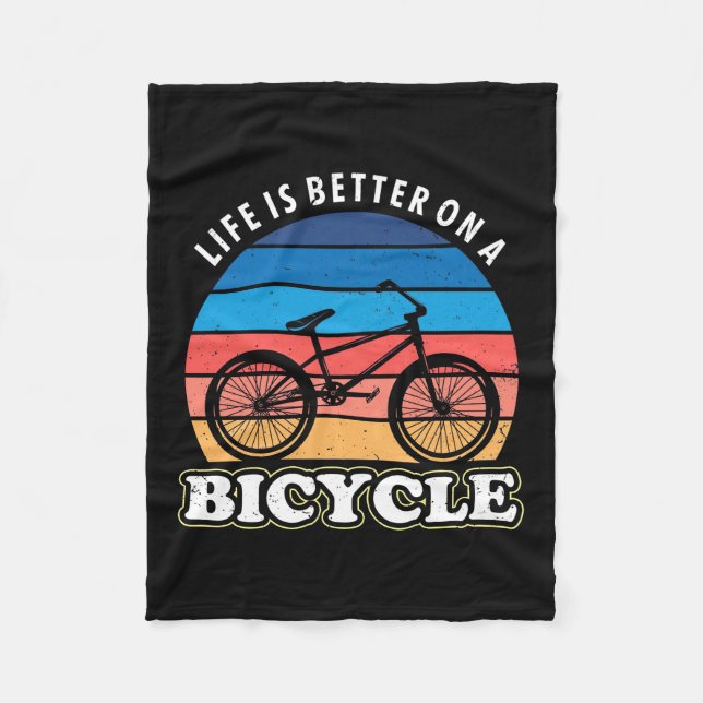 Livet är bättre i en cykel fleecefilt (Framsidan)