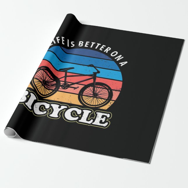 Livet är bättre i en cykel presentpapper (Utrullad)