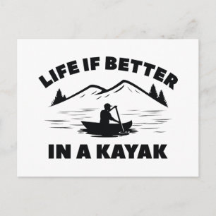 Livet Är Bättre I En Kajak Vykort