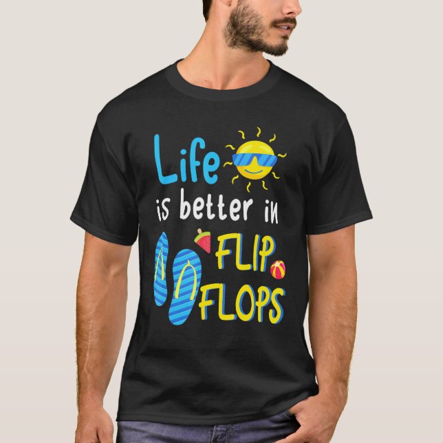Livet är bättre i Flinflip flops 3 T Shirt (Framsida)