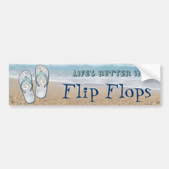 Livet är bättre i Flinflip flops Bildekal (Framsidan)