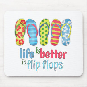 Livet är bättre i Flinflip flops Colorful Cute Musmatta