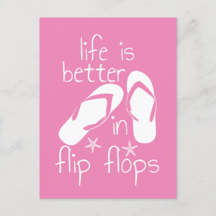 Livet är bättre i Flinflip flops Inbjudan Vykort