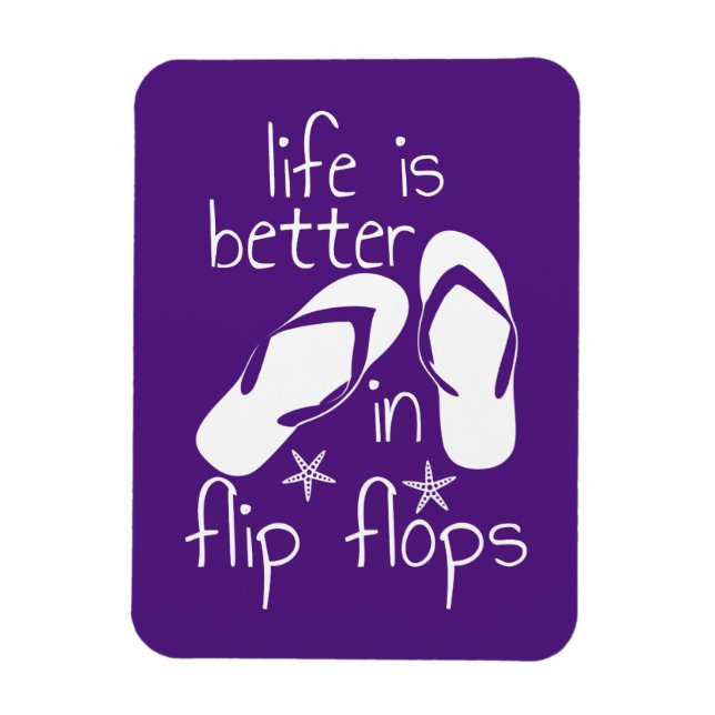 Livet är bättre i Flinflip flops Magnet (Vertikal)
