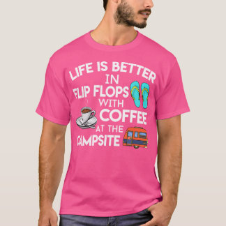 Livet är bättre i Flinflip flops med kaffe i Kanad T Shirt