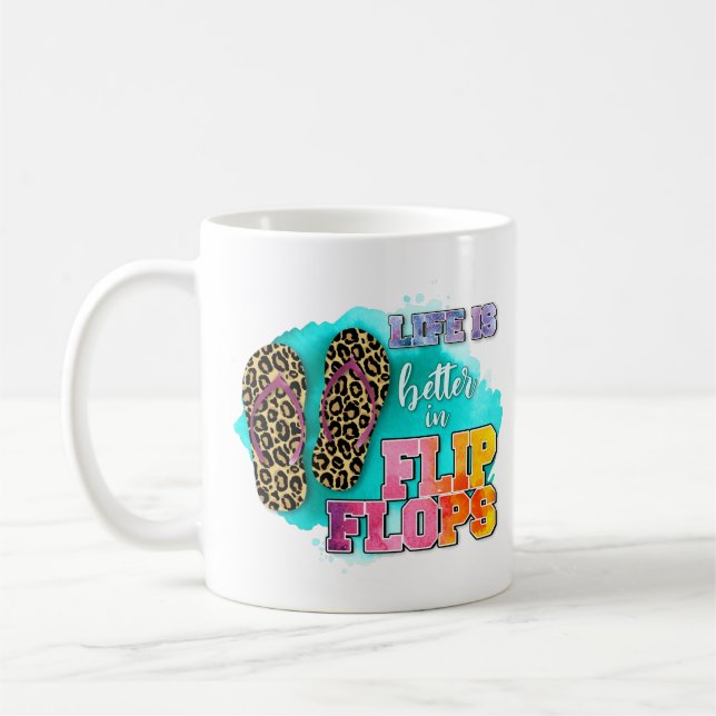 Livet är bättre i Flinflip flops Mugg (Vänster)