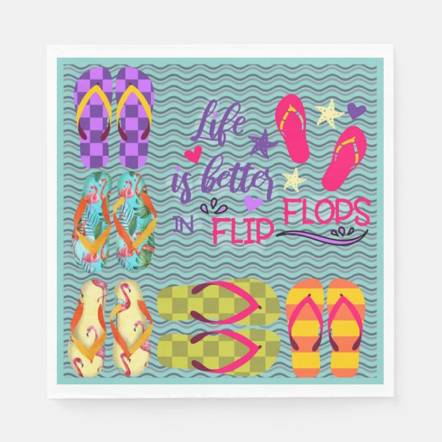 Livet är bättre i Flinflip flops Pappersservett (Framsidan)
