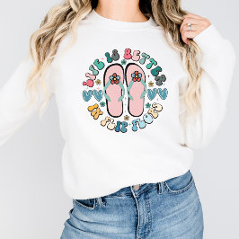 Livet är bättre i Flinflip flops Shirt Beach Vacat T Shirt